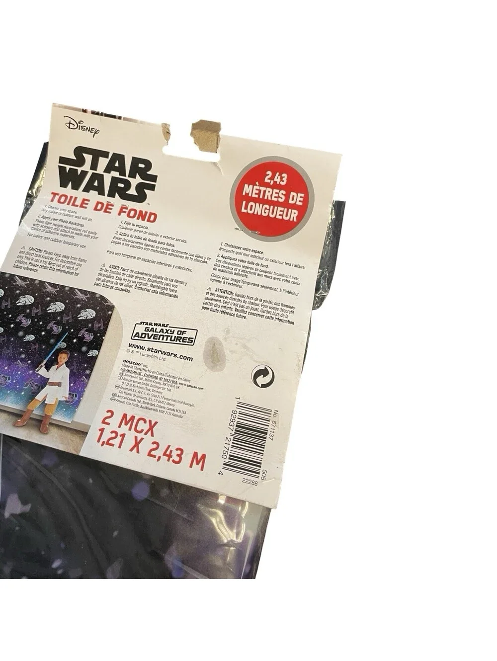 Disney STAR WARS Photo Backdrop 8 FT Long NEW Sealed Package Birthday Party 2pc